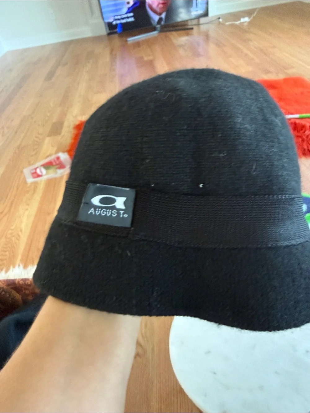 Black Wool Blend Bucket Hat - August